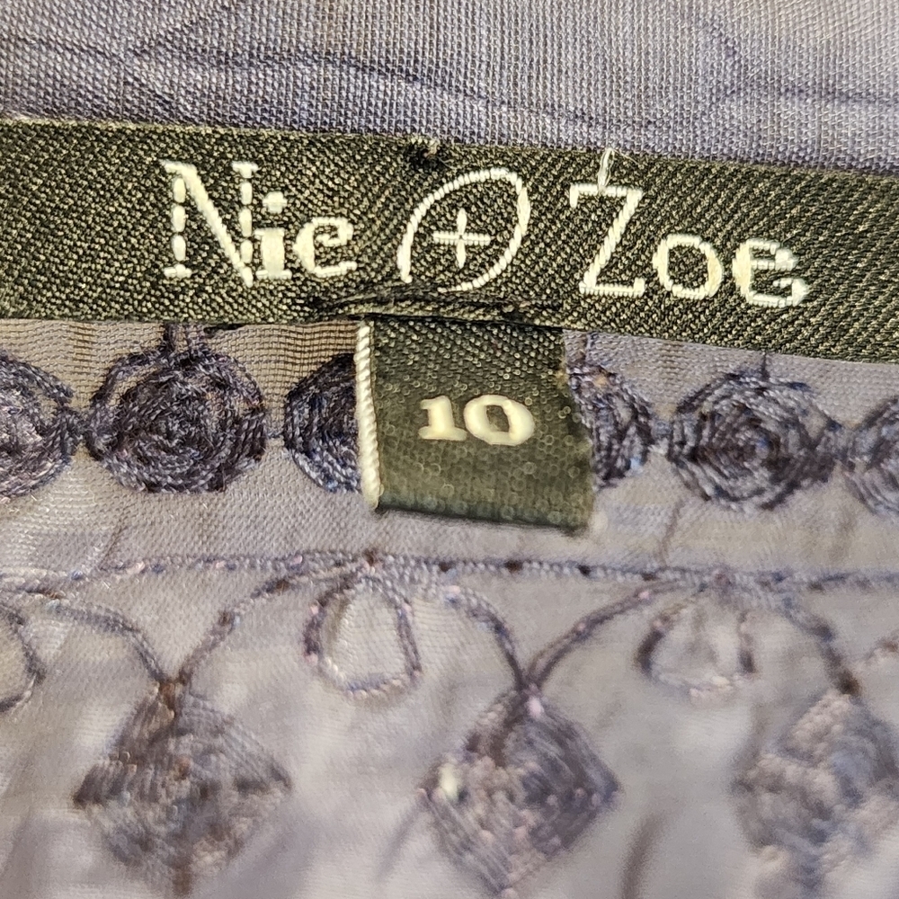 Nic + Zoe Purple Long Sleeve Embellished Lyocell Button Down Shirt Size 10 - Picture 2 of 14